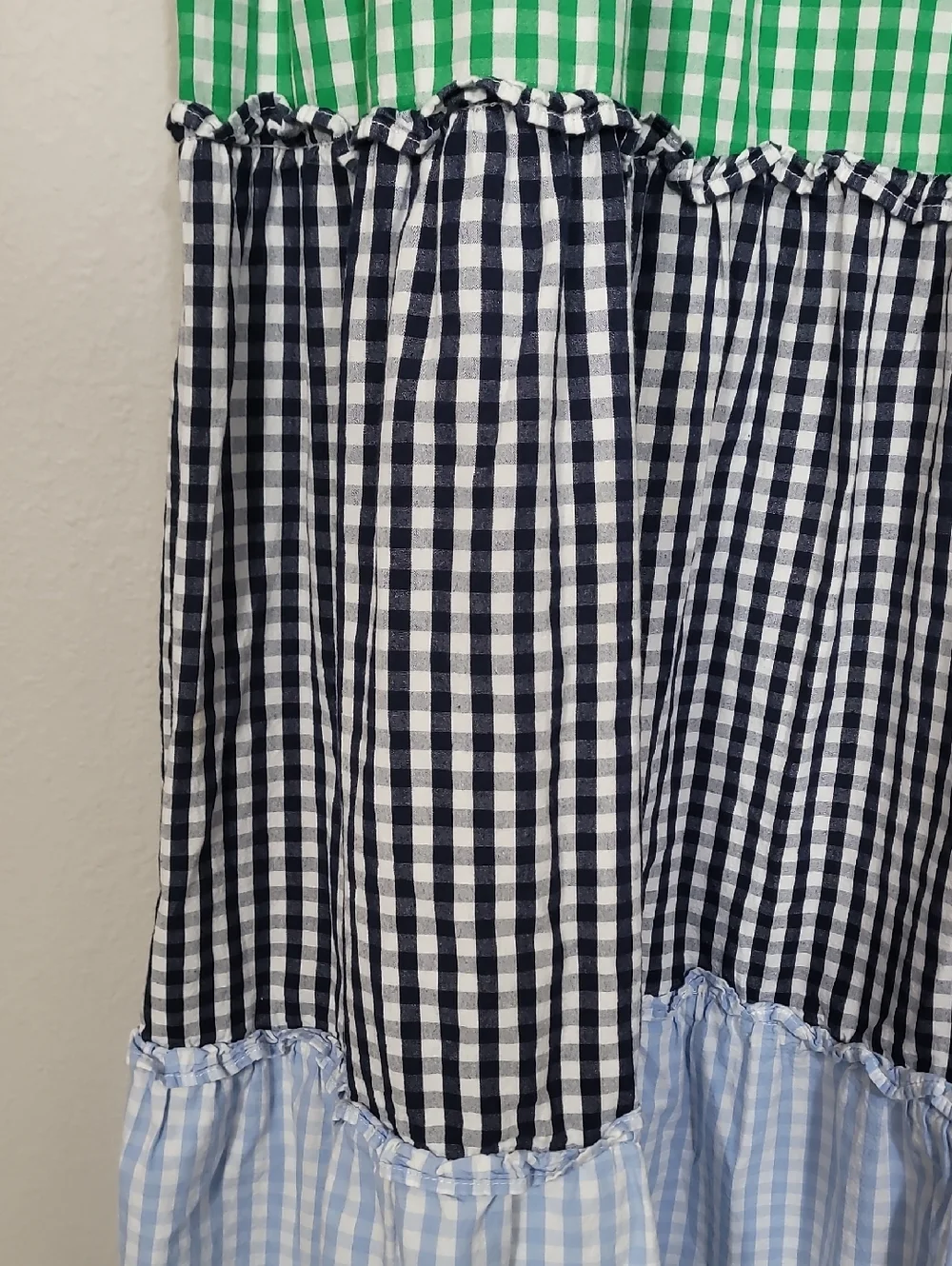 Crown & Ivy Tiered Gingham Maxi Dress Size XL Colorblock Cottagecore Cotton - Picture 6 of 12
